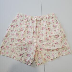 Lauren Ralph Lauren Shorts Womens Petite Small Rose Print Pleated Cottagecore